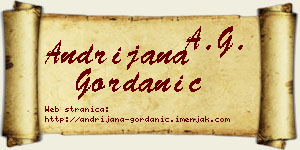 Andrijana Gordanić vizit kartica
